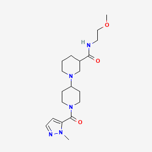 molecular formula C19H31N5O3 B5378334 N-(2-methoxyethyl)-1'-[(1-methyl-1H-pyrazol-5-yl)carbonyl]-1,4'-bipiperidine-3-carboxamide 