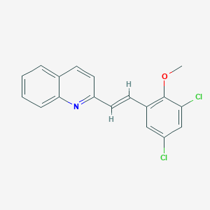 molecular formula C18H13Cl2NO B5378337 2-[2-(3,5-dichloro-2-methoxyphenyl)vinyl]quinoline 