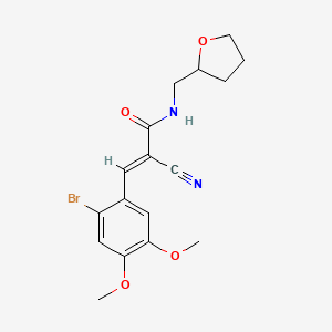 molecular formula C17H19BrN2O4 B5378345 3-(2-bromo-4,5-dimethoxyphenyl)-2-cyano-N-(tetrahydro-2-furanylmethyl)acrylamide 