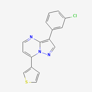 molecular formula C16H10ClN3S B5378356 3-(3-chlorophenyl)-7-(3-thienyl)pyrazolo[1,5-a]pyrimidine 