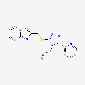 molecular formula C18H16N6S B5378376 2-({[4-allyl-5-(2-pyridinyl)-4H-1,2,4-triazol-3-yl]thio}methyl)imidazo[1,2-a]pyridine 