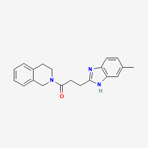 molecular formula C20H21N3O B5378398 2-[3-(5-methyl-1H-benzimidazol-2-yl)propanoyl]-1,2,3,4-tetrahydroisoquinoline 