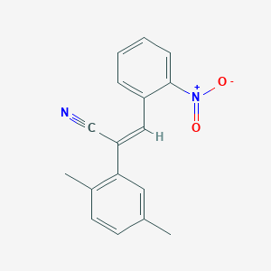 molecular formula C17H14N2O2 B053784 o-Nitrobenzylidene-2,5-dimethylphenylacetonitrile CAS No. 113366-20-4
