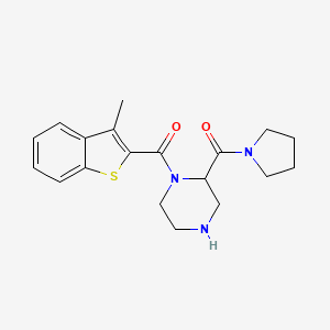 molecular formula C19H23N3O2S B5378404 1-[(3-methyl-1-benzothien-2-yl)carbonyl]-2-(1-pyrrolidinylcarbonyl)piperazine 