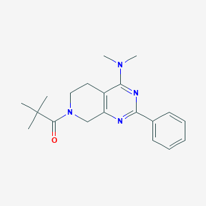 molecular formula C20H26N4O B5378407 7-(2,2-dimethylpropanoyl)-N,N-dimethyl-2-phenyl-5,6,7,8-tetrahydropyrido[3,4-d]pyrimidin-4-amine 