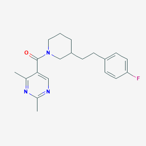 molecular formula C20H24FN3O B5378420 5-({3-[2-(4-fluorophenyl)ethyl]-1-piperidinyl}carbonyl)-2,4-dimethylpyrimidine 