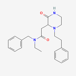 N-benzyl-N-ethyl-2-[3-oxo-1-(2-phenylethyl)-2-piperazinyl]acetamide