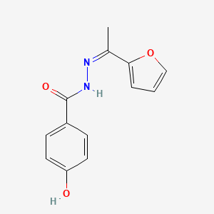molecular formula C13H12N2O3 B5378457 N'-[1-(2-furyl)ethylidene]-4-hydroxybenzohydrazide 