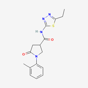 molecular formula C16H18N4O2S B5378464 N-(5-ethyl-1,3,4-thiadiazol-2-yl)-1-(2-methylphenyl)-5-oxopyrrolidine-3-carboxamide 