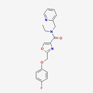 molecular formula C19H18FN3O3 B5378465 N-ethyl-2-[(4-fluorophenoxy)methyl]-N-(pyridin-2-ylmethyl)-1,3-oxazole-4-carboxamide 