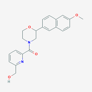 molecular formula C22H22N2O4 B5378487 (6-{[2-(6-methoxy-2-naphthyl)morpholin-4-yl]carbonyl}pyridin-2-yl)methanol 