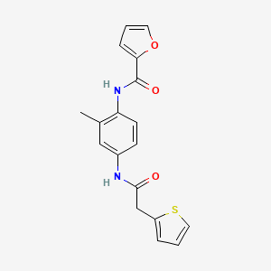 molecular formula C18H16N2O3S B5378556 N-{2-methyl-4-[(2-thienylacetyl)amino]phenyl}-2-furamide 
