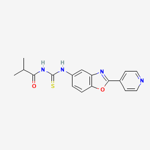 2-methyl-N-({[2-(4-pyridinyl)-1,3-benzoxazol-5-yl]amino}carbonothioyl)propanamide