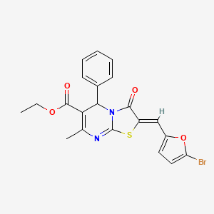 molecular formula C21H17BrN2O4S B5378565 ethyl 2-[(5-bromo-2-furyl)methylene]-7-methyl-3-oxo-5-phenyl-2,3-dihydro-5H-[1,3]thiazolo[3,2-a]pyrimidine-6-carboxylate 