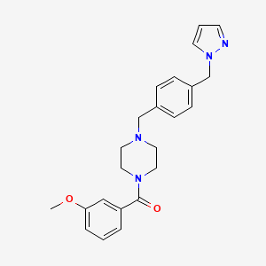 molecular formula C23H26N4O2 B5378571 1-(3-methoxybenzoyl)-4-[4-(1H-pyrazol-1-ylmethyl)benzyl]piperazine 