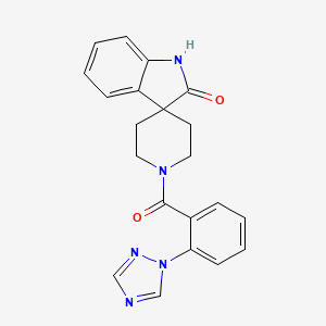 molecular formula C21H19N5O2 B5378580 1'-[2-(1H-1,2,4-triazol-1-yl)benzoyl]spiro[indole-3,4'-piperidin]-2(1H)-one 