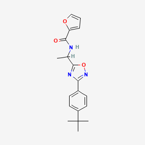 molecular formula C19H21N3O3 B5378592 N-{1-[3-(4-tert-butylphenyl)-1,2,4-oxadiazol-5-yl]ethyl}-2-furamide 