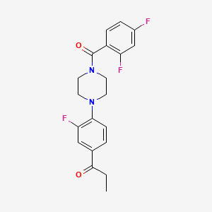 molecular formula C20H19F3N2O2 B5378596 1-{4-[4-(2,4-difluorobenzoyl)-1-piperazinyl]-3-fluorophenyl}-1-propanone 