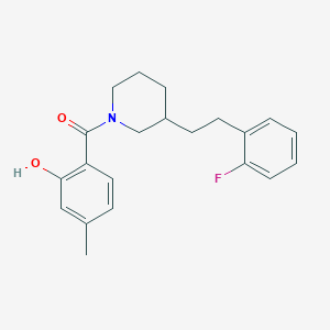 molecular formula C21H24FNO2 B5378605 2-({3-[2-(2-fluorophenyl)ethyl]-1-piperidinyl}carbonyl)-5-methylphenol 