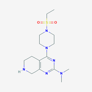 molecular formula C15H26N6O2S B5378612 4-[4-(ethylsulfonyl)piperazin-1-yl]-N,N-dimethyl-5,6,7,8-tetrahydropyrido[3,4-d]pyrimidin-2-amine 