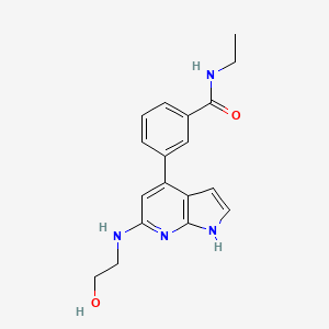 molecular formula C18H20N4O2 B5378629 N-ethyl-3-{6-[(2-hydroxyethyl)amino]-1H-pyrrolo[2,3-b]pyridin-4-yl}benzamide 