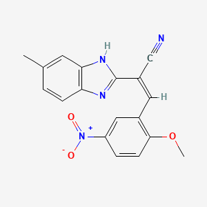 3-(2-methoxy-5-nitrophenyl)-2-(5-methyl-1H-benzimidazol-2-yl)acrylonitrile