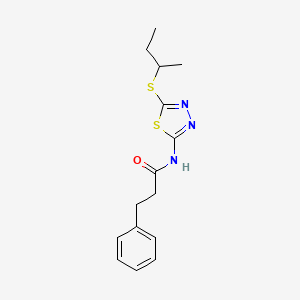 molecular formula C15H19N3OS2 B5378653 N-[5-(sec-butylthio)-1,3,4-thiadiazol-2-yl]-3-phenylpropanamide 