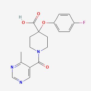 molecular formula C18H18FN3O4 B5378659 4-(4-fluorophenoxy)-1-[(4-methylpyrimidin-5-yl)carbonyl]piperidine-4-carboxylic acid 
