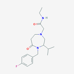 molecular formula C19H28FN3O2 B5378665 N-ethyl-2-[4-(4-fluorobenzyl)-3-isopropyl-5-oxo-1,4-diazepan-1-yl]acetamide 