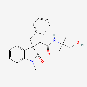 molecular formula C22H26N2O3 B5378682 2-(3-benzyl-1-methyl-2-oxo-2,3-dihydro-1H-indol-3-yl)-N-(2-hydroxy-1,1-dimethylethyl)acetamide 