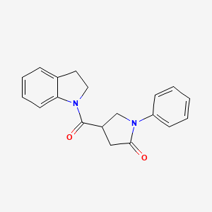 molecular formula C19H18N2O2 B5378684 4-(2,3-dihydro-1H-indol-1-ylcarbonyl)-1-phenyl-2-pyrrolidinone 