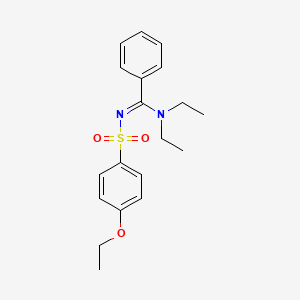 molecular formula C19H24N2O3S B5378690 N'-[(4-ethoxyphenyl)sulfonyl]-N,N-diethylbenzenecarboximidamide 