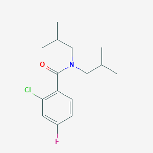molecular formula C15H21ClFNO B5378692 2-chloro-4-fluoro-N,N-diisobutylbenzamide 