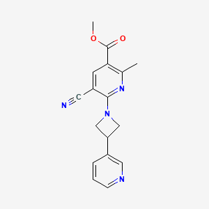molecular formula C17H16N4O2 B5378695 methyl 5-cyano-2-methyl-6-[3-(3-pyridinyl)-1-azetidinyl]nicotinate 