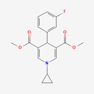 molecular formula C18H18FNO4 B5378697 dimethyl 1-cyclopropyl-4-(3-fluorophenyl)-1,4-dihydro-3,5-pyridinedicarboxylate 