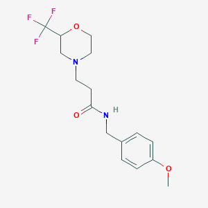 molecular formula C16H21F3N2O3 B5378717 N-(4-methoxybenzyl)-3-[2-(trifluoromethyl)morpholin-4-yl]propanamide 