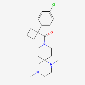molecular formula C21H30ClN3O B5378719 9-{[1-(4-chlorophenyl)cyclobutyl]carbonyl}-1,4-dimethyl-1,4,9-triazaspiro[5.5]undecane 