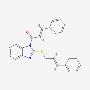 molecular formula C25H20N2OS B5378733 1-cinnamoyl-2-[(3-phenyl-2-propen-1-yl)thio]-1H-benzimidazole 