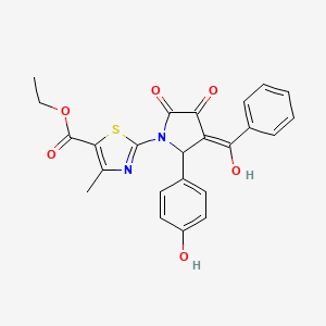 molecular formula C24H20N2O6S B5378741 ethyl 2-[3-benzoyl-4-hydroxy-2-(4-hydroxyphenyl)-5-oxo-2,5-dihydro-1H-pyrrol-1-yl]-4-methyl-1,3-thiazole-5-carboxylate 