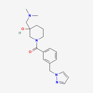 molecular formula C19H26N4O2 B5378773 3-[(dimethylamino)methyl]-1-[3-(1H-pyrazol-1-ylmethyl)benzoyl]-3-piperidinol 