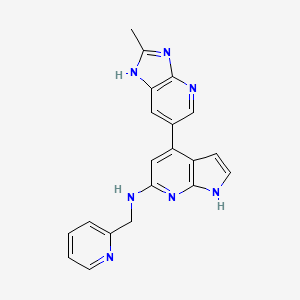 molecular formula C20H17N7 B5378786 4-(2-methyl-1H-imidazo[4,5-b]pyridin-6-yl)-N-(pyridin-2-ylmethyl)-1H-pyrrolo[2,3-b]pyridin-6-amine 