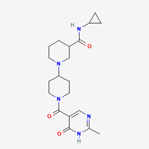 molecular formula C20H29N5O3 B5378789 N-cyclopropyl-1'-[(2-methyl-6-oxo-1,6-dihydropyrimidin-5-yl)carbonyl]-1,4'-bipiperidine-3-carboxamide 