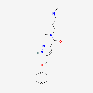 molecular formula C17H24N4O2 B5378803 N-[3-(dimethylamino)propyl]-N-methyl-5-(phenoxymethyl)-1H-pyrazole-3-carboxamide 