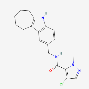 4-chloro-N-(5,6,7,8,9,10-hexahydrocyclohepta[b]indol-2-ylmethyl)-1-methyl-1H-pyrazole-5-carboxamide