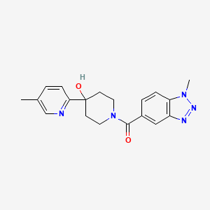 molecular formula C19H21N5O2 B5378815 1-[(1-methyl-1H-1,2,3-benzotriazol-5-yl)carbonyl]-4-(5-methylpyridin-2-yl)piperidin-4-ol 