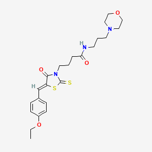 molecular formula C23H31N3O4S2 B5378827 4-[5-(4-ethoxybenzylidene)-4-oxo-2-thioxo-1,3-thiazolidin-3-yl]-N-[3-(4-morpholinyl)propyl]butanamide 