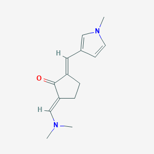 molecular formula C14H18N2O B5378852 2-[(dimethylamino)methylene]-5-[(1-methyl-1H-pyrrol-3-yl)methylene]cyclopentanone 