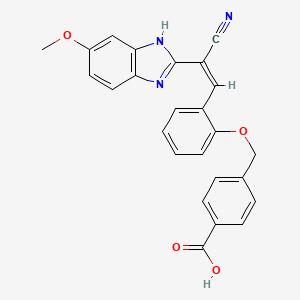 molecular formula C25H19N3O4 B5378857 4-({2-[2-cyano-2-(5-methoxy-1H-benzimidazol-2-yl)vinyl]phenoxy}methyl)benzoic acid 