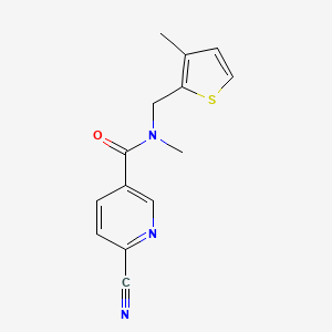 molecular formula C14H13N3OS B5378858 6-cyano-N-methyl-N-[(3-methyl-2-thienyl)methyl]nicotinamide 