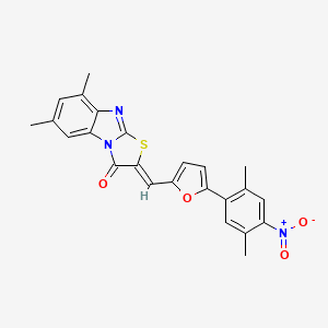 molecular formula C24H19N3O4S B5378860 2-{[5-(2,5-dimethyl-4-nitrophenyl)-2-furyl]methylene}-6,8-dimethyl[1,3]thiazolo[3,2-a]benzimidazol-3(2H)-one 